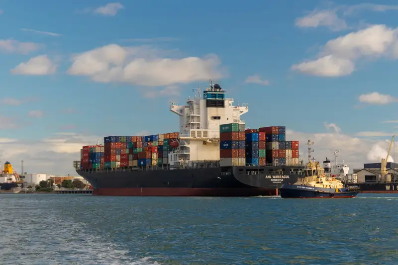Container vessel at sea for international freight