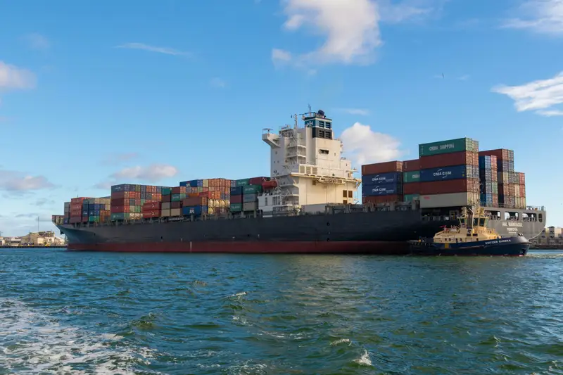 Port operations with stacked shipping containers